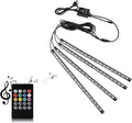 Car LED Strip Light, Uniwit 4 Pcs Multicolor Music Car Interior Atmosphere Lights for Car TV Home with Sound Active Function,Remote Control and Smart USB Port (48 LED-USB Port)
