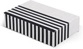 Handicrafts Home Large Decorative Storage Box with Lid – Black White Modern Storage Box, Remote Control Organizer for Coffee Table, Console & Living Room Decor – Mono Lead 12 x 6 x 2