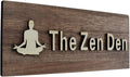The Zen Den signs Room Decor Meditation in Progress Wall Hanging Sign,Inspirational Wooden Door Plaque for Yoga Studio Bedroom Decoration (Brown)