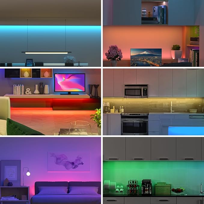 COB Blue LED Strip Light 16.4FT 12V Flexible High Density Uniform Bright 480LEDs/m Strips CRI90+ 8MM Width Dimmable COB LED Tape for Cabinet Kitchen Indoor Decor, No Adapter/Controller
