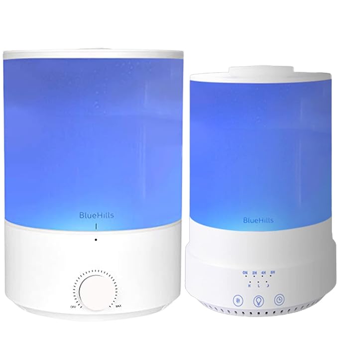 BlueHills Premium Set of Two Large 2500 ML and 4000 ML XL Essential Oil Diffusers Humidifier Combo for Large Room Home with Décor LED Lights Great Gift – Value Pack of White