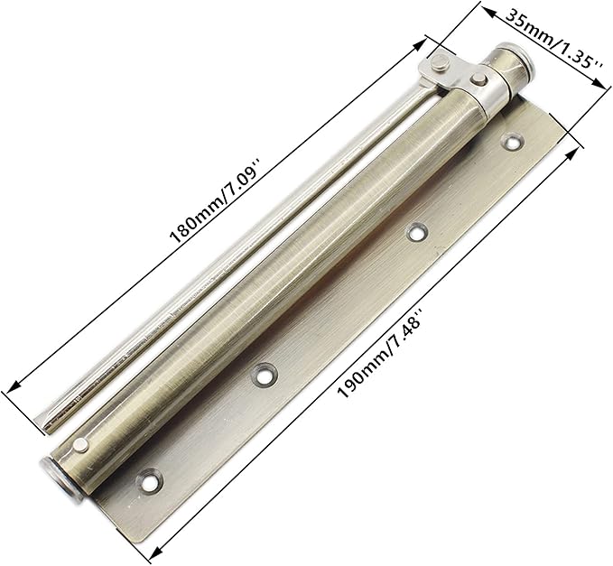 Heavy Duty Automatic Screen Door Closer - Safety Spring Closer for Storm Door, Steel With Adjustable Closing Speed, Smooth and Quiet for Hinge Door