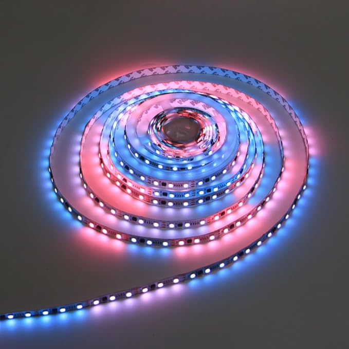 100FT 12V Indoor Chasing Effect LED Strip Light, Pixel Addressable WS2811 RGB LED Strip Light Kit with WiFi Music Sync Controller for Dining/Liveing Room, Kitchen
