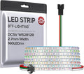BTF-LIGHTING WS2812B IC RGB 2.7mm Ultra Narrow LED Strip 0807SMD DC5V Individually Addressable 13.1FT 160Pixels/m 640LED Dream Color Tape Light for Home DIY Decoration IP30 (No Adapter or Controller)