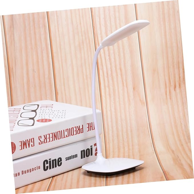 NUOBESTY Adjustable Led Desk Lamp with Touch Control Eye-Caring Folding Study Light for Reading and Working USB Rechargeable White Bedside Lamp with Flexible Neck