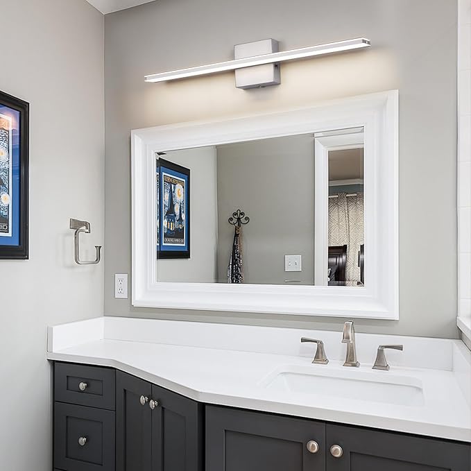 LED Modern Bathroom Light Fixtures 18W Brushed Nickel Vanity Lights Bar 5CCT Dimmable ixture Over Mirror Vanity Light for Bathroom Lighting 23.6 inch