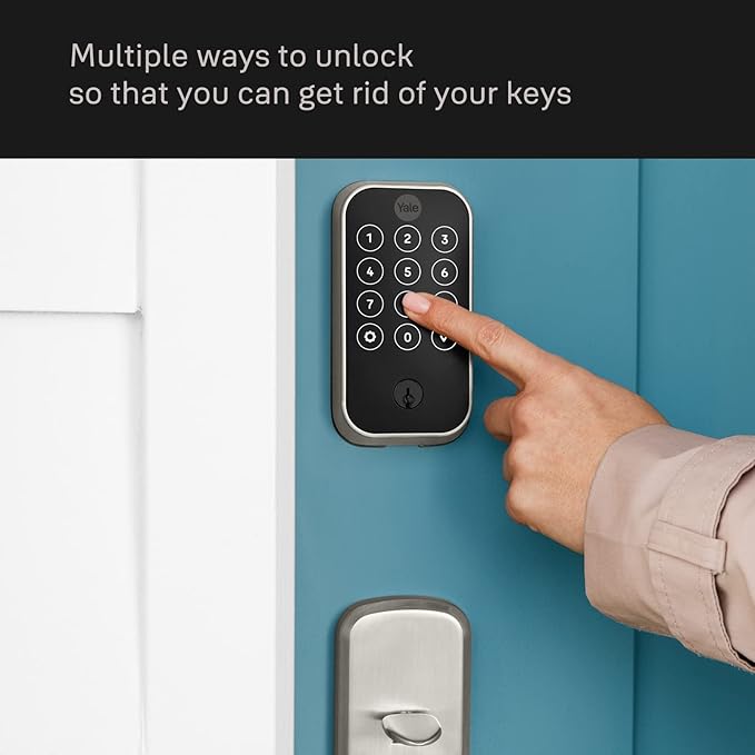 Yale Assure Lock 2 – Satin Nickel Smart Lock for Front Door with Keypad and Adjustable Entry Codes (No Wi-Fi) and Deadbolt – Secure Keyless Entry Door Lock, YRD420-BLE-619