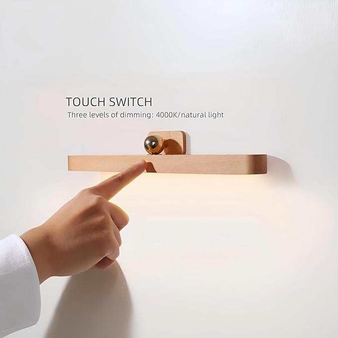 Touch Control Vanity Lights for Mirror, Adjustable Brightness & Angle Makeup Lights, 3 Level Dimmable Pictures Light for Living Room Bedroom Bathroom 2PCS
