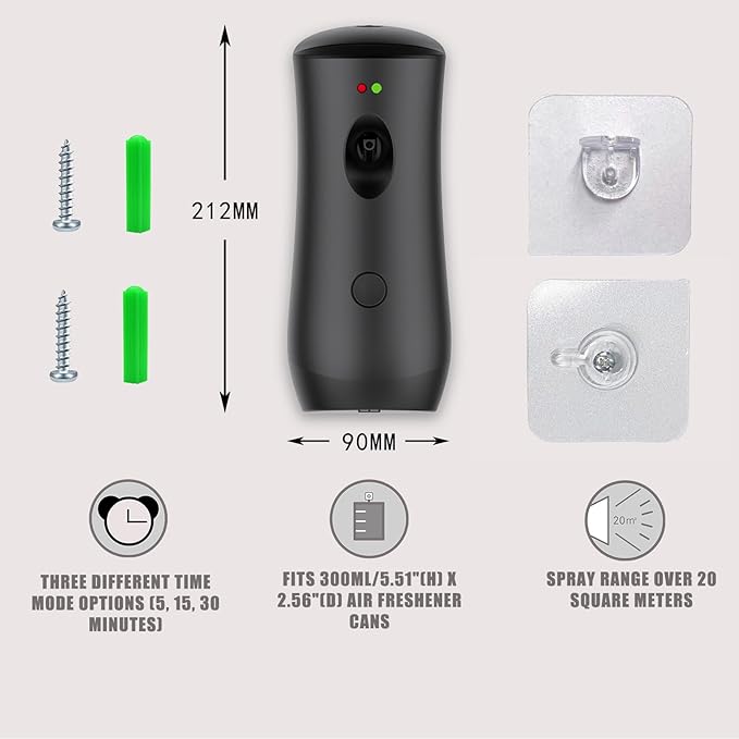 Automatic Air Freshener Dispenser, Wall Mounted/Standing Air Freshener Spray Dispenser, Aerosol Fragrance Machine is Suitable for Hotel, Bedroom, Bathroom,Office, Commercial Place(Black-01)