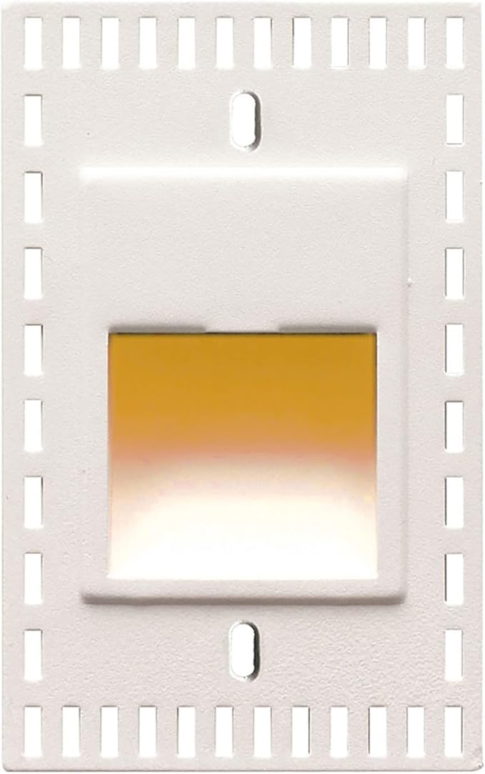 WAC Landscape Lighting, LEDme 120V LED Vertical Invisible Trim Step and Wall Light 1800K Amber Built-in LED in White
