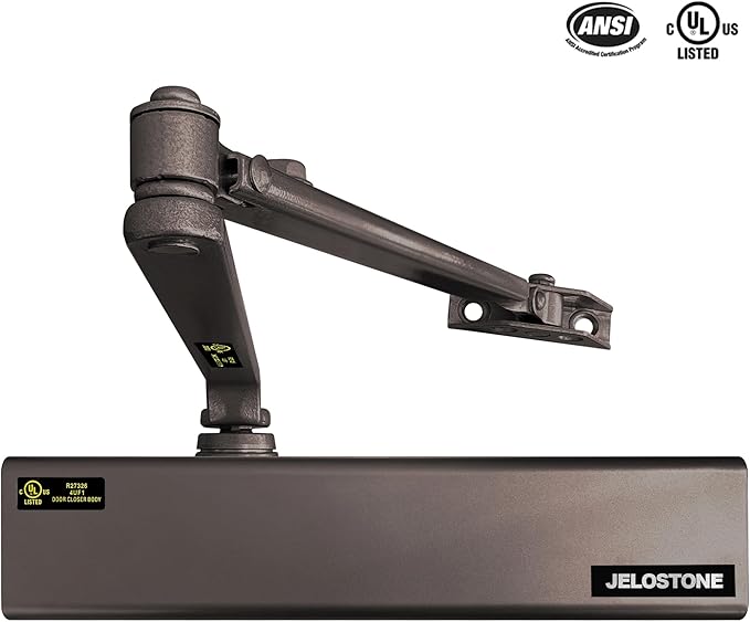 Heavy Duty, Commercial Door Closer D8000DA, ANSI Grade 1, UL 3 Hour Fire Rated, ADA Compliant, Delayed Action, Adjustable Spring Size 1-6 for Doors(44-330LB/30-60 in), Indoor/Outdoor (Bronze)