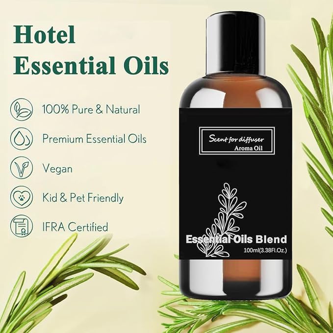 Upgraded Scent Air Machine for Home Cover Up to 2000 sq.ft, Hotel and Commercial Use 400ML Diffuser with 100ML White Tea Harmony Essential Oil, Waterless Cold Air Diffuser for Home, Office