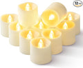 Homemory 12Pack Timer Flameless LED Votive Candles, Long Lasting Battery Operated Tea Light with Timers, 6 Hours On and 18 Hours Off Cycle Automatically for Wedding,Table Decorations (Ivory Base)