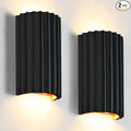ZEROUNO Black Resin Modern LED Wall sconces Wall Lighting Set of 2, Hardwired Indoor Wall Light Fixtures Lamp Up and Down for Living Room Bedroom Hallway Corridor Conservatory Stairs (with E12 Bulbs)