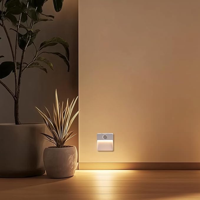 DAMI Rechargeable Motion Sensor Night Light Indoor, 2 Pack - Dimmable LED Closet Lights with 3 Color Temperatures, Magnetic Stick-On Wireless Under Cabinet Lighting for Hallway, Stairs, Kitchen