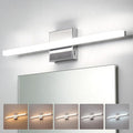 Combuh 24 Inch Chrome Vanity Light Fixtures for Mirror Long Led Bars for Bathroom, Modern No Glare 5 Color Adjustable Easy Install Rustproof Simple Slim Lighting Bright for Powder Room