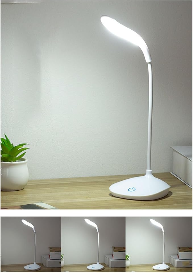 Adjustable LED Desk Lamp with 3 Brightness Levels | Eye Caring 3000K - 6000K USB Reading Light for Home & Office Study