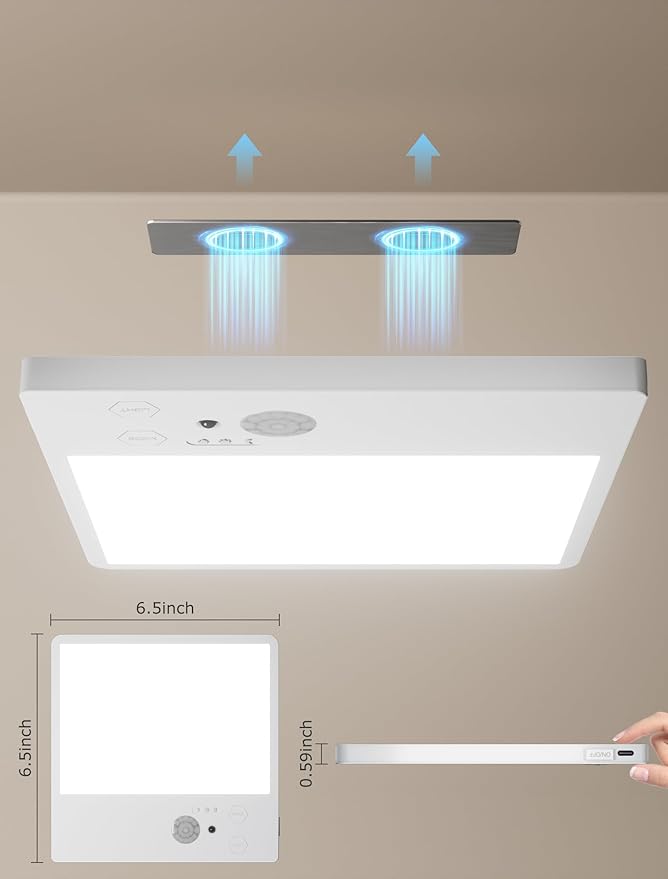 Battery operated ceiling light 2Pack,3 Color Motion Sensor Lights with Remote,Rechargeable ceiling light 7.48in,Wireless Closet Light Battery Operated, Wireless ceiling light for Shower Pantry Stairs