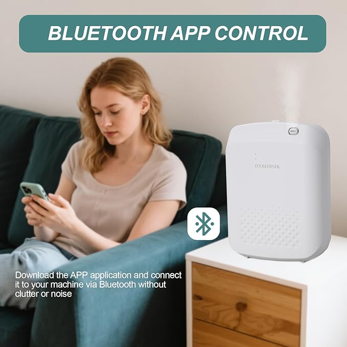 Home Waterless Aroma Diffuser – Bluetooth Smart Essential Oil Nebulizer, Fragrance Reach up to 2,000 sq ft, Perfect for Homes, Hotels, Restaurants, Offices & Spas(White)