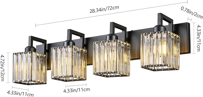 19.5" KnurledBrassWallSconcesSetof2,BronzeBathroomVanityLightFixtureswithWaterRipplesGlassTube,ModernLampforBedroom,LivingRoom,Hallway,Staise,Mirror,Kitchen