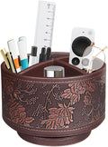 Pen Holder for Desk Organizers and Accessories, 360 Swivel TV Remote Control Holder for Table, Nightstand Organizer Caddy for Art/ Office Supplies/ Stationery, Bedside Decorations for Living Room
