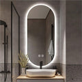 32" x 20" Oval Backlit Bathroom Mirror with Lights, Pill-Shaped LED Lighted Vanity Mirror for Wall, Anit-Fog, Stepless Dimmable, Memory Function, Frameless Smart Mirror, Shatter-Proof, CRI≥93