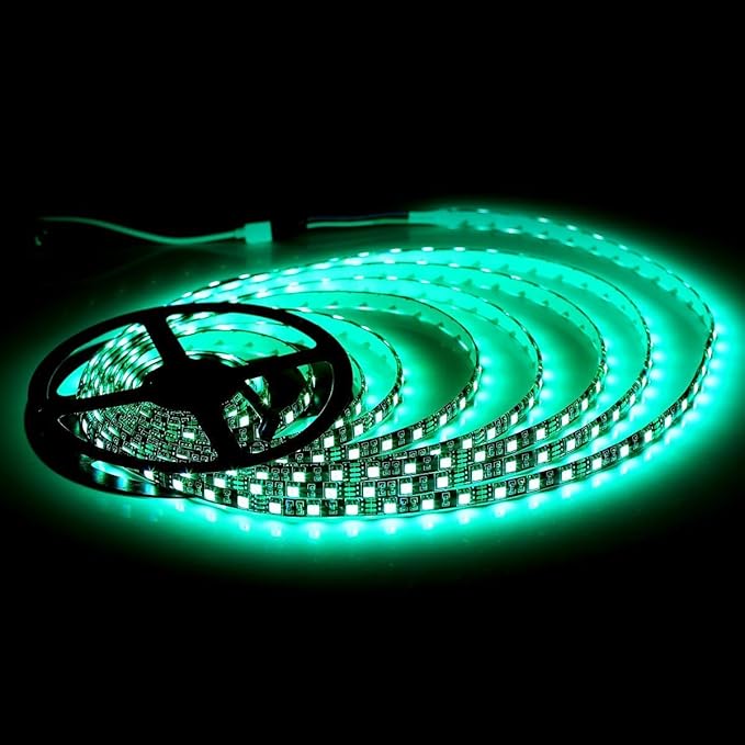 SUPERNIGHT LED Strip Lights, 16.4FT 5M SMD 5050 Waterproof 300LEDs RGB Color Changing Flexible LED Light Strip for Bedroom, TV Back Lighting, Christmas, Valentine's Day (Black PCB) 2 Pcs