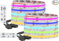 BTF-LIGHTING FCOB COB RGB LED Strip Light, UL Listed, 810LEDs/m High Density Flexible Color Changing Light, DC12V 32.8FT 10mm Width for Bedroom Cabinet Home Indoor Decor(No Adapter or Controller)