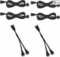 4pcs 60in RGB Extension Cords with 2pcs 2-Way Splitters Waterproof Extension Wire Cord Set for RGB Multi-Color Neon Accent Motorcycle LED Strips Rock Light Kits ATV Car Lights