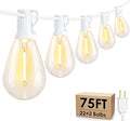 75FT LED Outdoor String Lights S11 Dimmable Patio Light, with 22+2 Waterproof Shatterproof Edison 2700K Bulbs for Porch Garden Wedding, White