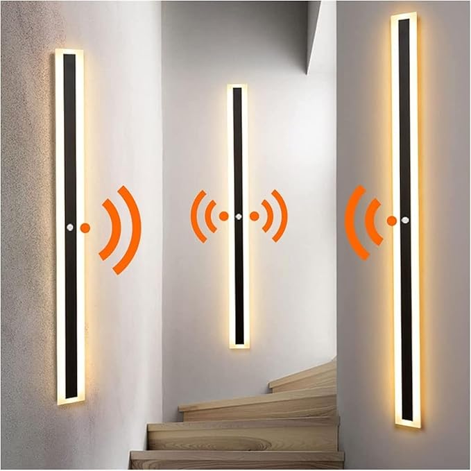 Wall Lamp Light LED Motion Sensor Wall Light Strip Linear Wall Lamp, Indoor Human Body Motion Activated Sensor Wall Sconce Night Lights, Minimalist Bedroom Bedside Lamp