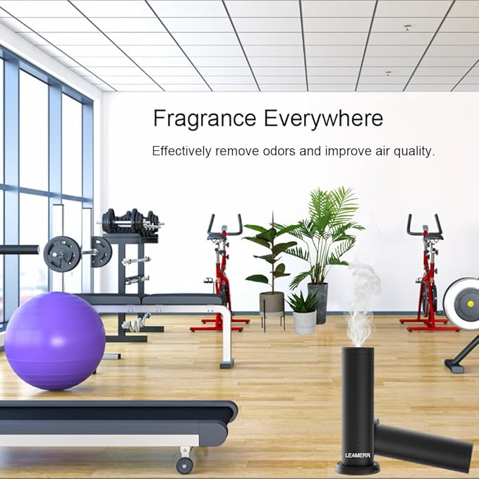 Smart Aroma Diffuser with Bluetooth & WiFi,Coverage: 1399 sq ft,Air Purifier for Home Hotel Store, APP Control Waterless Essential Oil Diffuser, Black