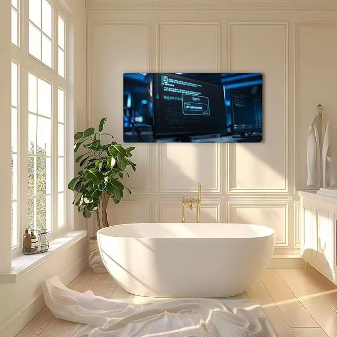 Wibinuki Wall Art Wall Decor Wall Paintings Desktop Computer Screen Showing How a Quantum Computer is Breaking for Living Room Bedroom Bathroom Home Decor Can Be Hung Directly 20"x 40"