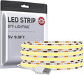 BTF-LIGHTING FCOB USB Powered Cool White 6000K COB LED Strip Lights 9.8FT 960LEDs 5V 8mm Width 90+ High CRI Ultra Bright Flexible Light for TV Backlight Display Cabinet PC DIY Decor