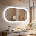 LUVODI Lighted LED Bathroom Mirror: 48x24IN Wall Mounted Dimmable 3 Colors Makeup Mirror with Bright Back Lit - Smart Mirror Anti Fog with Touch Switch Memory Function for Restroom Bedroom Living Room