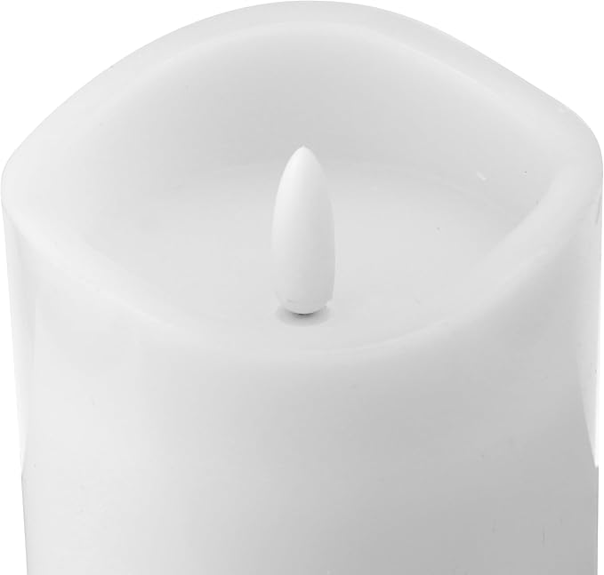 Stonebriar 3 Count White Real Wax 3x4 Flameless LED Pillar Candles with Remote and Timer
