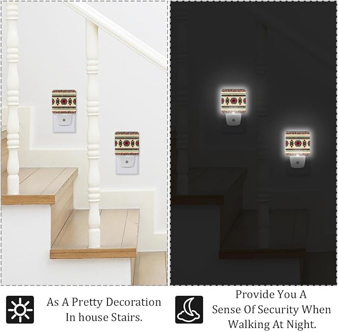 2 pcs Traditional LED Night Lights Plug Into Wall - Super Smart Dusk to Dawn Sensor Activated, Automated On & Off, Used for Kitchen, Bathroom, Home Improvement, Bedroom