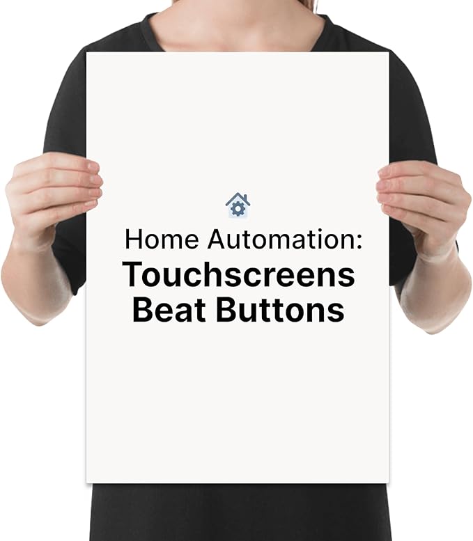 Modern Home Decor Poster Print - Home Automation: Touchscreens Beat Buttons - 13x19 - Minimalist Design