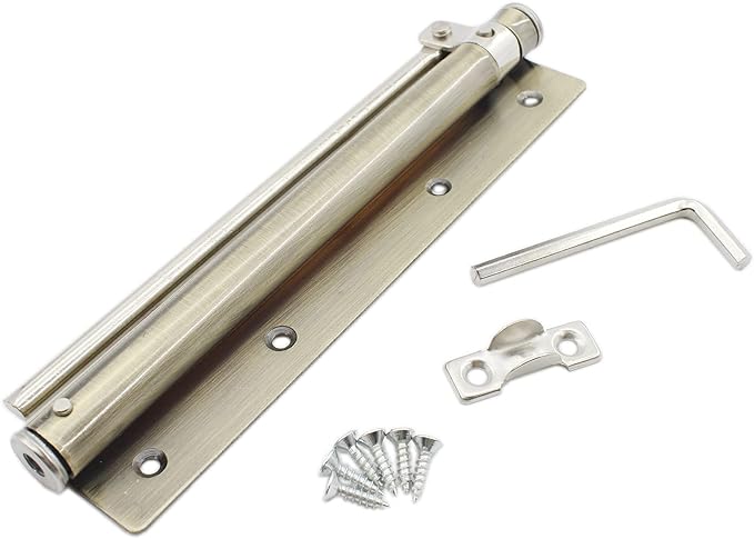 Heavy Duty Automatic Screen Door Closer - Safety Spring Closer for Storm Door, Steel With Adjustable Closing Speed, Smooth and Quiet for Hinge Door