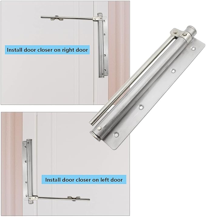 Heavy Duty Automatic Screen Door Closer - Safety Spring for Storm Door, Steel With Adjustable Closing Speed, Smooth and Quiet for Hinge Door