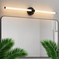 Dimmable LED Bathroom Vanity Lights Hardwired 360° Full Lighting Bathroom Light Fixtures Over Mirror Vanity Light Bar Modern Wall Sconce Warm Light for Bedroom Living Room - Black, 39 inch