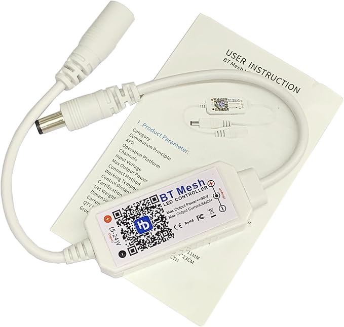 LED Smart Bluetooth Controller DC5–24 V Wireless Dimmer Controller, Single Color LED Controller for 2835, 5050, 5630, 5730, LED Strips (Bluetooth, Single Color)