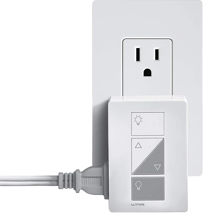 Lutron Caseta Plug-In Smart Lamp Dimmer Switch (Lutron Hub Required), Smart Light Switch Dimmer for Floor & Table Lamps, LED Lights, White (PD-3PCL-WH)