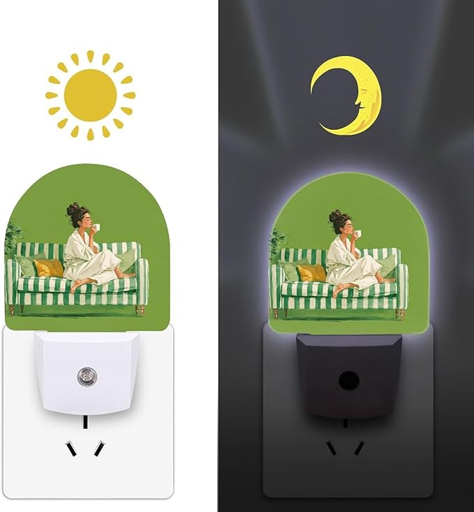 Night Lights Plug Into Wall, Elegant Interior LED Smart Light Sensor Night Light Auto Dusk to Dawn for Hallway, Bedroom, Bathroom, Stairway