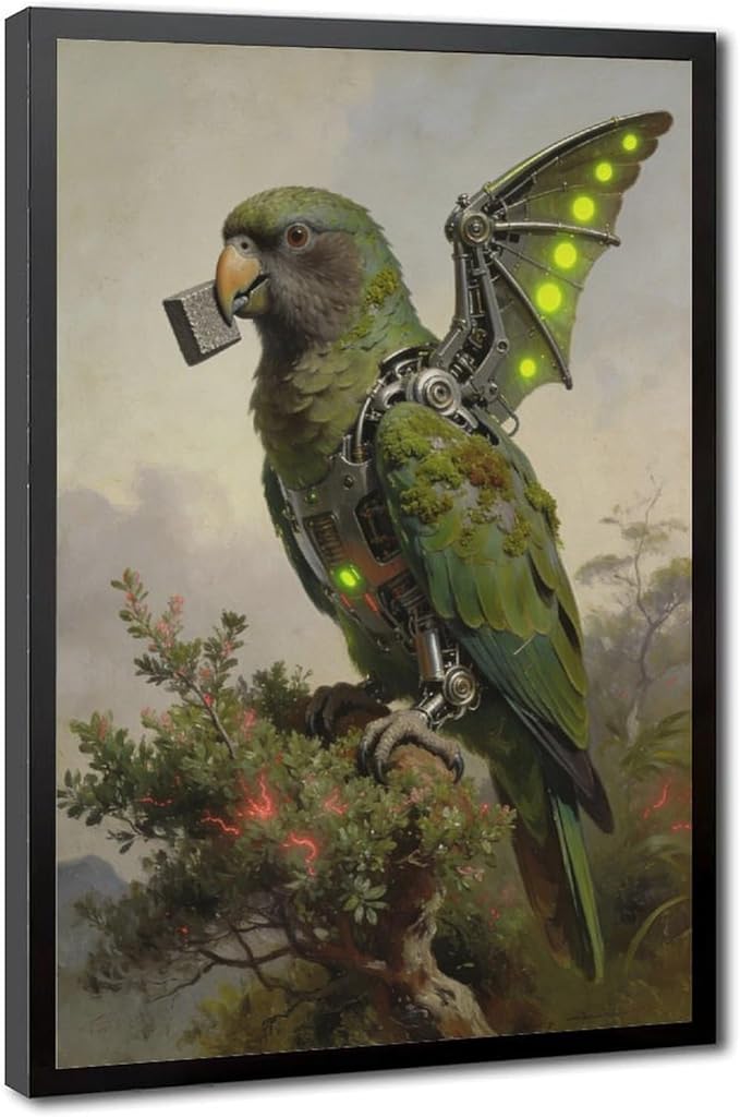 Framed Mechanical Fantasy Wall Art for Modern Living Room Industrial Sci Fi Decor Statement Piece 20x30in