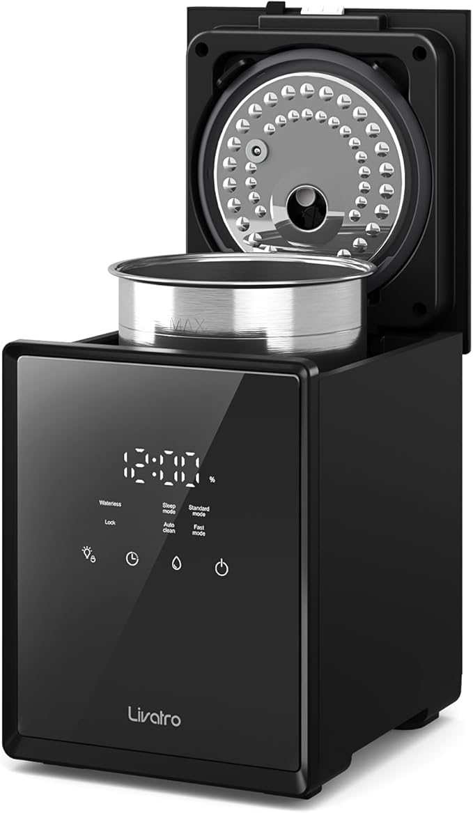 Stainless Steel Humidifier, 3L Warm Mist Humidifier, Easy Clean with Warm Steam Humidifier, Healthy Air Mist Humidifiers for Bedroom Living Room, with Sleep Mode and Auto-off Setting