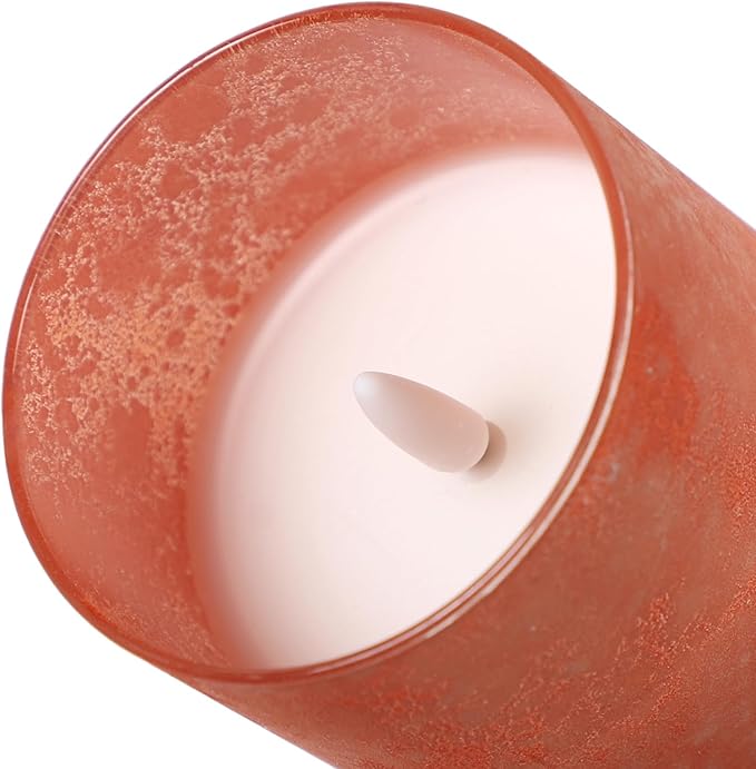Mingfuxin Flameless Candles with Remote, Orange Candles Battery Operated with Timer, LED Candle for Mantel Bedroom Coffee Table Halloween Decorations