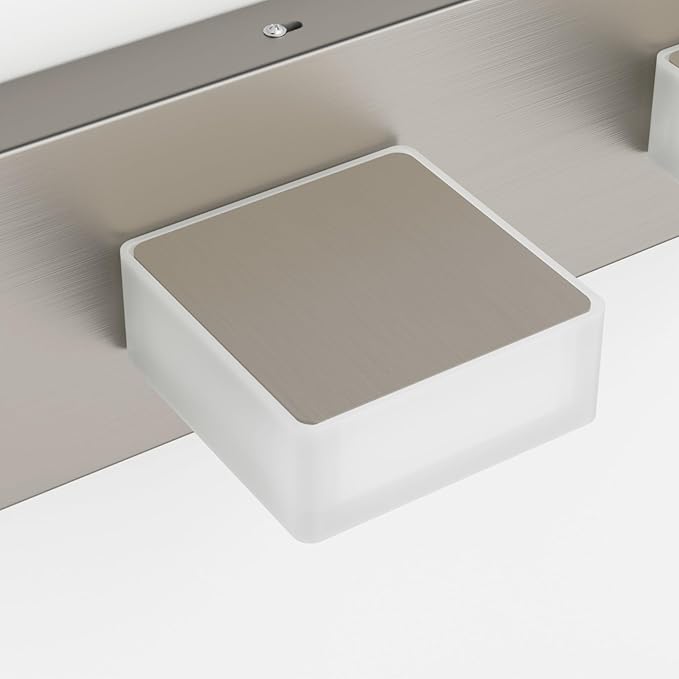 Ralbay Brushed Nickel Bathroom Vanity Lights Metal Acrylic LED Modern Bathroom Wall Lighting Fixtures Brushed Nickel
