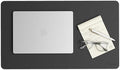 Smead Desk Pad, Vegan Leather Desk Mat with Non-Slip Faux Suede Backing, Perfect Desk Organizer for Office Decor, 23.6” x 13.7” Small, Charcoal (64838)