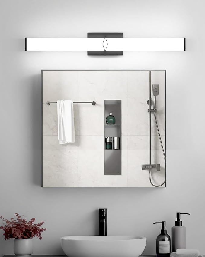 Bathroom Light Fixtures,Modern Bathroom Vanity Light,40inch Dimmable 40W 3600lm Black LED Vanity Lights Bar Over Mirror,5700K LED Lighting Fixture,ETL Certified